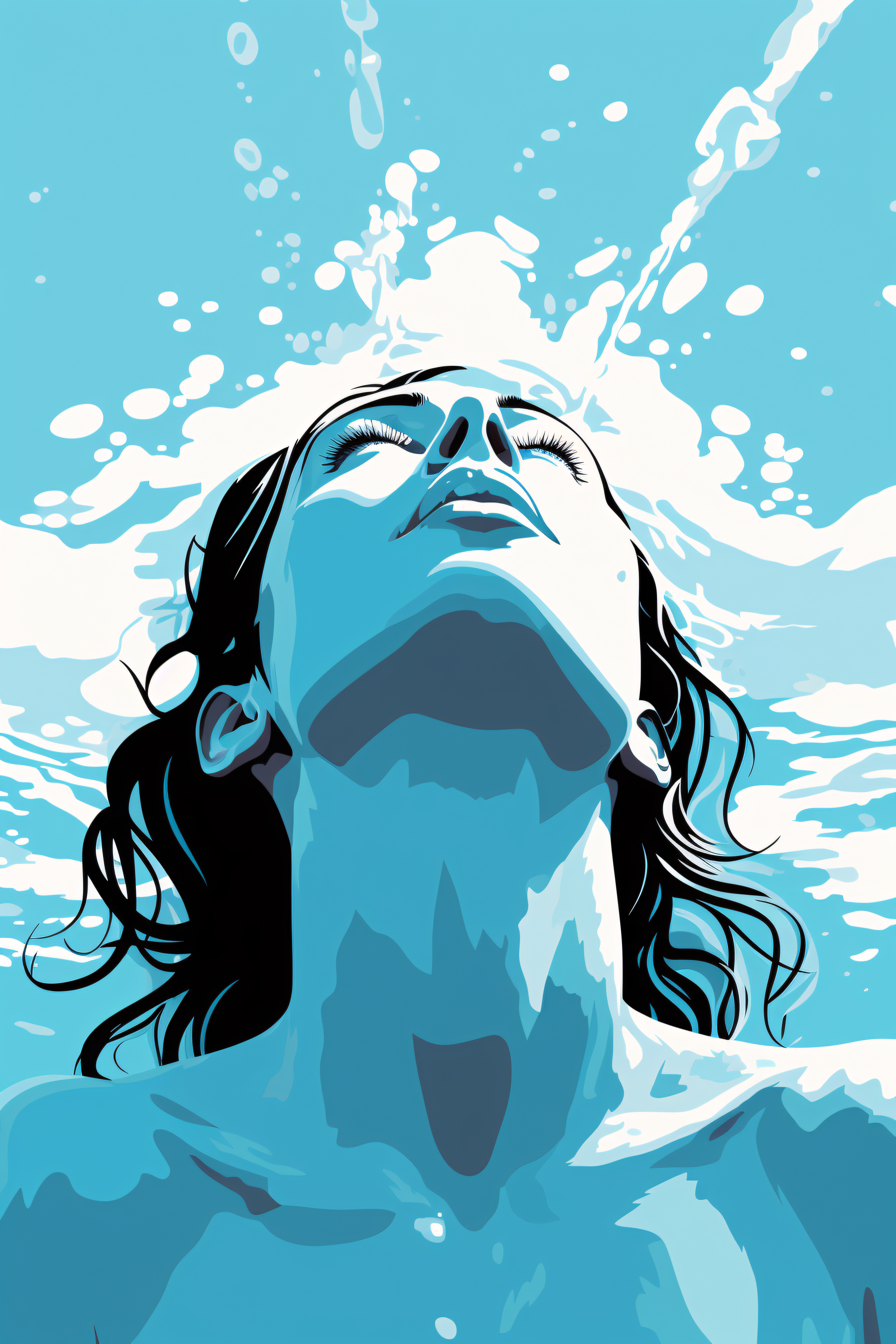 Woman anime character underwater (1)